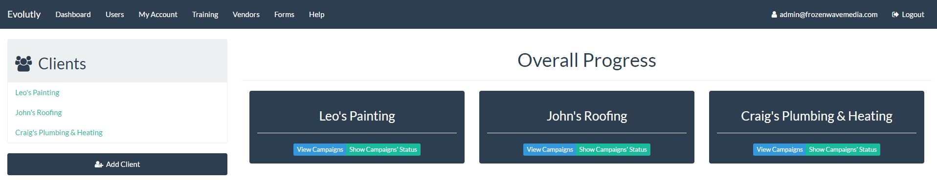 Evolutly dashboard preview
