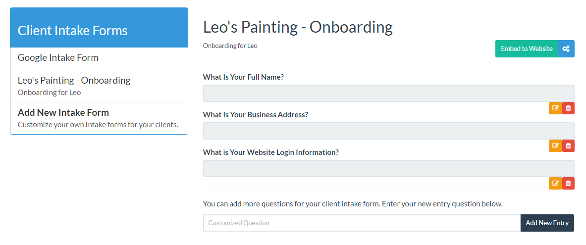 Onboarding flow